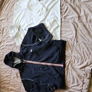 2 shirt bundle Men - Nautical sweatshirt Hoodie L & white long sleeve polo XL